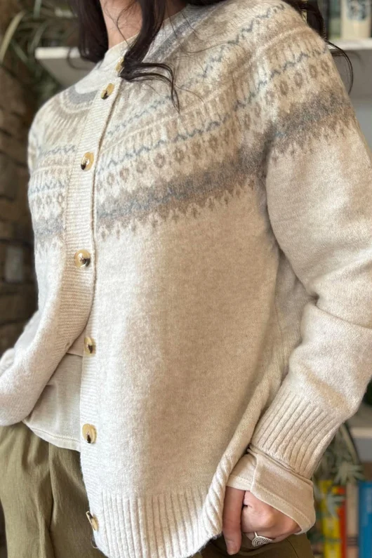 Ferguson Fair Isle Cardigan Oatmeal